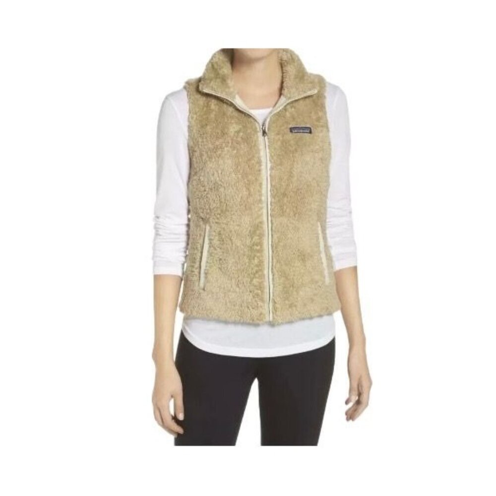 Patagonia Women's Los Gatos Full Zip Fleece Vest Beige Size Small Outdoor Wear